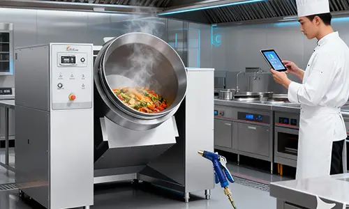 Heavy-duty frying woks for industrial kitchens, supplied by top commercial catering equipment manufacturers
