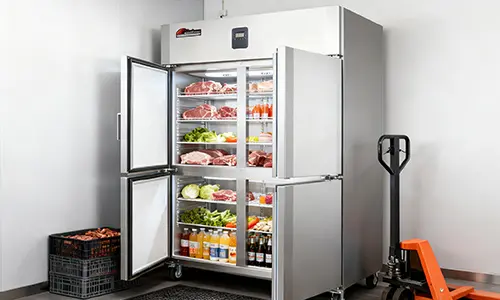 Industrial refrigeration and freezers for storing ingredients, offered by a top commercial catering equipment manufacturer