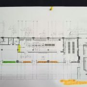 Engineering drawings for custom commercial kitchen equipment design and fabrication.